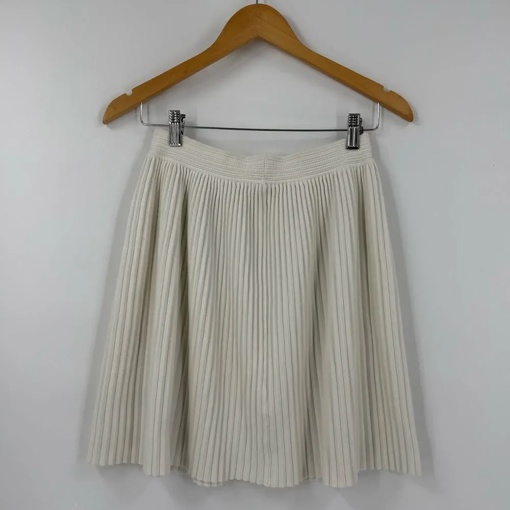 Rebecca Taylor Pleated Stretch Skirt in Alabaster | Medium